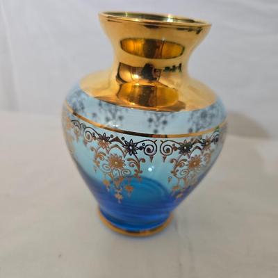 Glass & Metal Decor Lot – Blue Glass, Crystal Dishes, Silverplate & More
