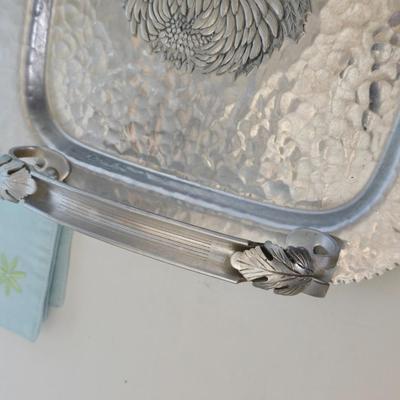 Entertaining Glassware & Serving Lot – Luminarc, Tray, Embroidered placemats
