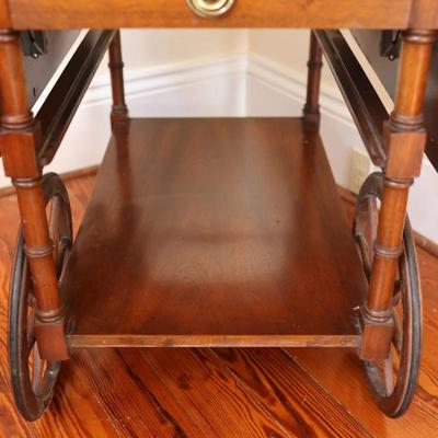 Baker Furniture Mahogany Drop-Leaf Tea Cart (See Details)