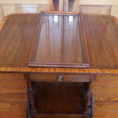 Baker Furniture Mahogany Drop-Leaf Tea Cart (See Details)