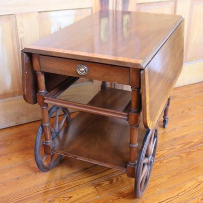 Baker Furniture Mahogany Drop-Leaf Tea Cart (See Details)