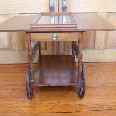 Baker Furniture Mahogany Drop-Leaf Tea Cart (See Details)