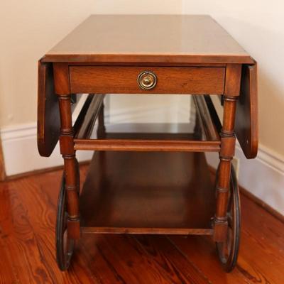 Baker Furniture Mahogany Drop-Leaf Tea Cart (See Details)