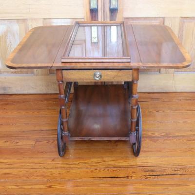 Baker Furniture Mahogany Drop-Leaf Tea Cart (See Details)