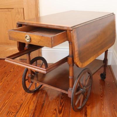 Baker Furniture Mahogany Drop-Leaf Tea Cart (See Details)