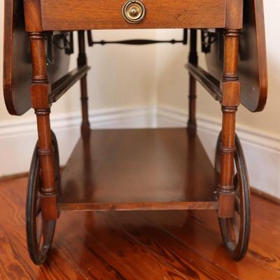 Baker Furniture Mahogany Drop-Leaf Tea Cart (See Details)