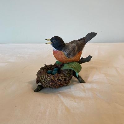 Lenox American Robin Fine Porcelain Bird Nest Blue Eggs Figurine Vintage 1989