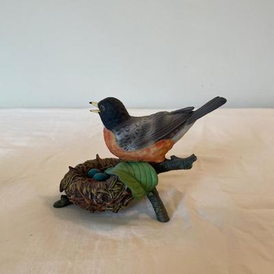 Lenox American Robin Fine Porcelain Bird Nest Blue Eggs Figurine Vintage 1989