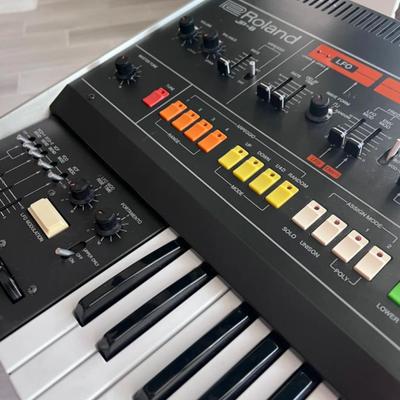 Sale Photo Thumbnail #30: Selling my Roland Jupiter-8, all original and in near-mint condition. I purchased this legendary synth from Rosen Sound in 2015, and it’s been kept in my personal studio ever since. This is the cleanest Jupiter-8 you’ll find—zero color fade and just