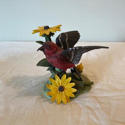 Lenox Porcelain White Winged Crossbill 2000 Garden Birds Figurine Floral