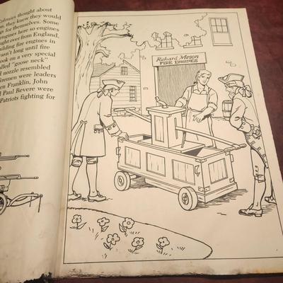 Lot of Fire Dept. Fire Fighting Collectibles including Over sized Coloring Book