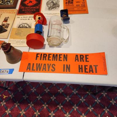 Lot of Fire Dept. Fire Fighting Collectibles including Over sized Coloring Book