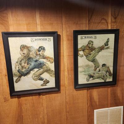J.C. Leyendecker Down & Goal Framed Art