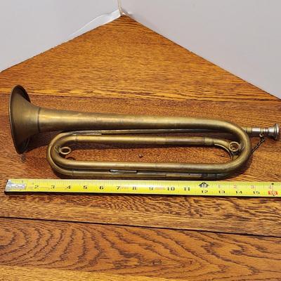 Vintage Rexcraft Official Boy Scout Brass Bugle w Mouth Piece