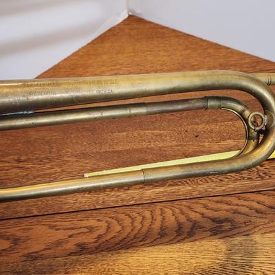 Vintage Rexcraft Official Boy Scout Brass Bugle w Mouth Piece