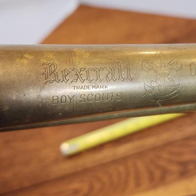 Vintage Rexcraft Official Boy Scout Brass Bugle w Mouth Piece