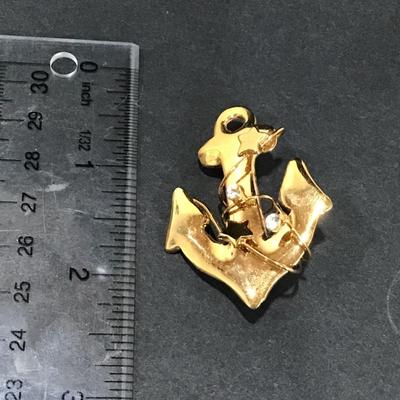 Vintage gold, toned anchor, brooch