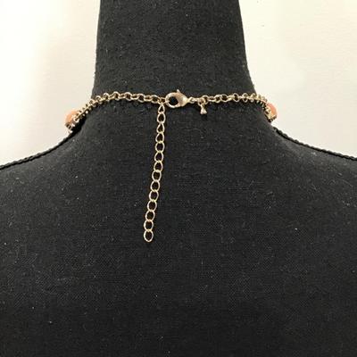 Beautiful, vintage, light peach, gold, toned statement, necklace