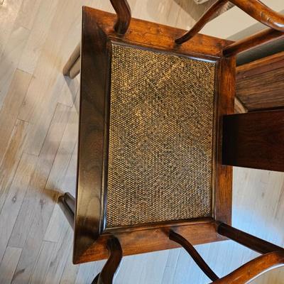 Sale Photo Thumbnail #5: Asian Rosewood Chairs, Contemporary Farmhouse Table

Description: 8 chairs, Custom medallion covered, 2 captain chairs
Dimensions: Table 30x39x84
Damage: Normal wear