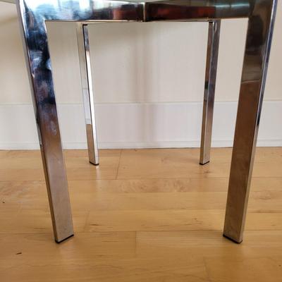 Metal Glass Top End Table (D-EL)
