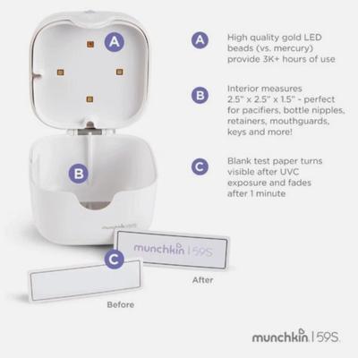 10 Units - New Munchkin 59S Mini Sterilizer Portable UV Sanitizer White