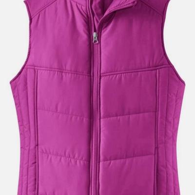 9 Units - S, L, XL - Port Authority Women's Puffy Vest L709 Bright Berry/Bermuda Purple