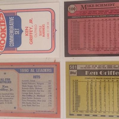Collection of Mostly Topps Baseball Trading Cards Ken Griffey, Sr and Jr, Cal Ripkin, Others