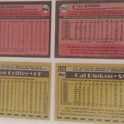 Collection of Mostly Topps Baseball Trading Cards Ken Griffey, Sr and Jr, Cal Ripkin, Others