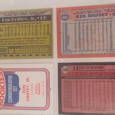 Collection of Mostly Topps Baseball Trading Cards Ken Griffey, Sr and Jr, Cal Ripkin, Others