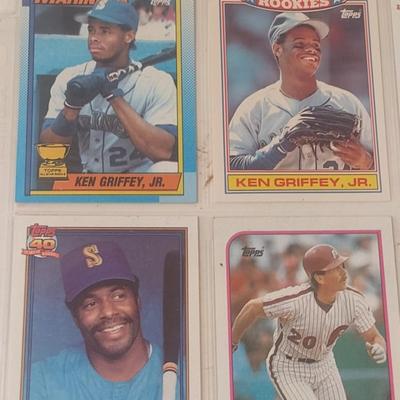 Collection of Mostly Topps Baseball Trading Cards Ken Griffey, Sr and Jr, Cal Ripkin, Others