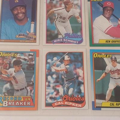 Collection of Mostly Topps Baseball Trading Cards Ken Griffey, Sr and Jr, Cal Ripkin, Others