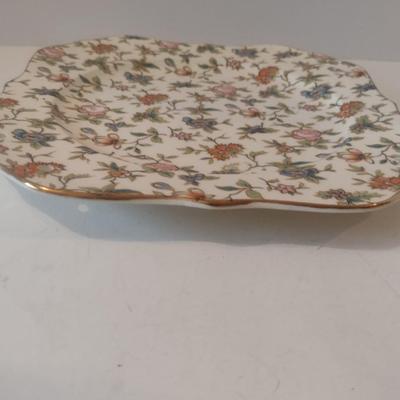 Vintage Japanese Moriyama Mori-Machi Hand-Painted Platter