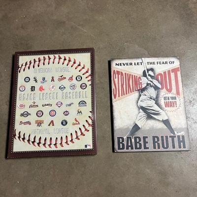 Sale Photo Thumbnail #688: Canvas MLB wall sign, Babe Ruth wall sign