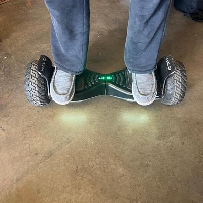 Sale Photo Thumbnail #700: Basically the best type of hoverboard out there. This is an off-road board with bluetooth so you can listen to your tunes while cruising through where ever you want to go. Long-lasting charge and self-balancing power with the big wheels makes this safe an