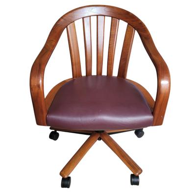Gunlocke Wood and Leather Office Chair (BR1-EL)