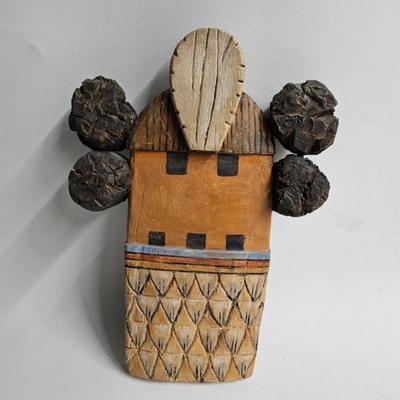 Sale Photo Thumbnail #158: DM39. Hemus Mana Hopi Kachina Girl Wall Art

Description: Carved wood
Dimensions: 15x11x2.5
Damage: Normal wear