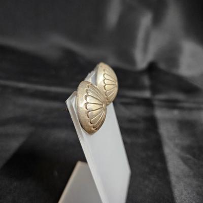 Sale Photo Thumbnail #399: Hand Stamped Sterling Silver Navajo Post Earrings

Damage: Normal wear