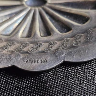 Sale Photo Thumbnail #406: Southwestern Oval Sterling Silver Pin 

Damage: Normal wear