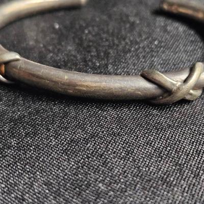 Sale Photo Thumbnail #413: Vintage Sterling Silver Bangle Bracelet

Damage: Normal wear