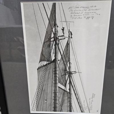 Sale Photo Thumbnail #435: Matted & Framed photograph “at sea”
Description: Signed by the artist
Dimensions: 21x17
Damage: Normal wear