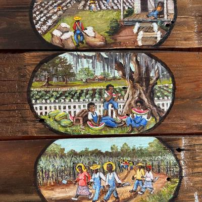 Original Folk Art on Reclaimed RusticWood by Margot H Delahoussaye