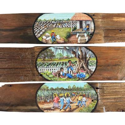 Original Folk Art on Reclaimed RusticWood by Margot H Delahoussaye