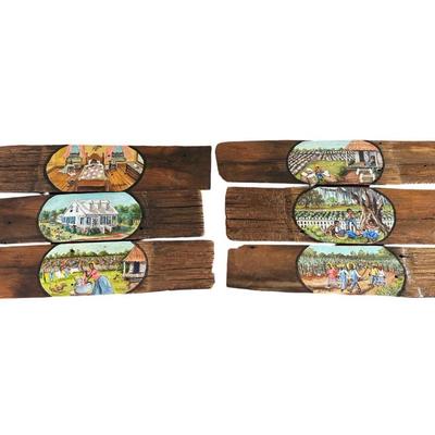 Original Folk Art on Reclaimed RusticWood by Margot H Delahoussaye