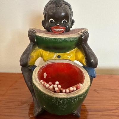 Vintage Folk Art Match/Toothpick Holder