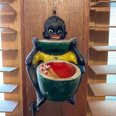 Vintage Folk Art Match/Toothpick Holder