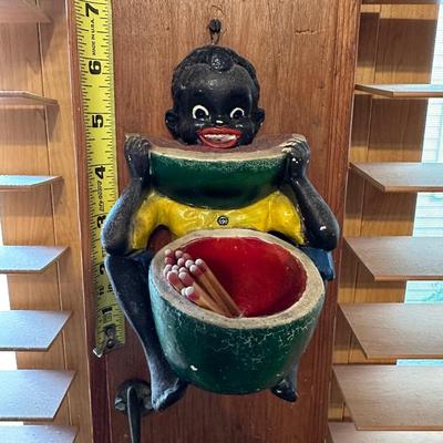 Vintage Folk Art Match/Toothpick Holder