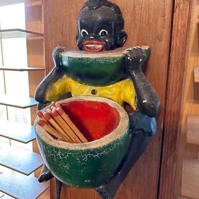 Vintage Folk Art Match/Toothpick Holder