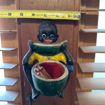 Vintage Folk Art Match/Toothpick Holder