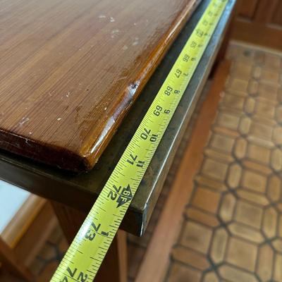 Console Table with Copper-Clad Top and Removable Wood Cover