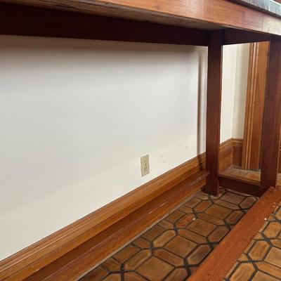Console Table with Copper-Clad Top and Removable Wood Cover